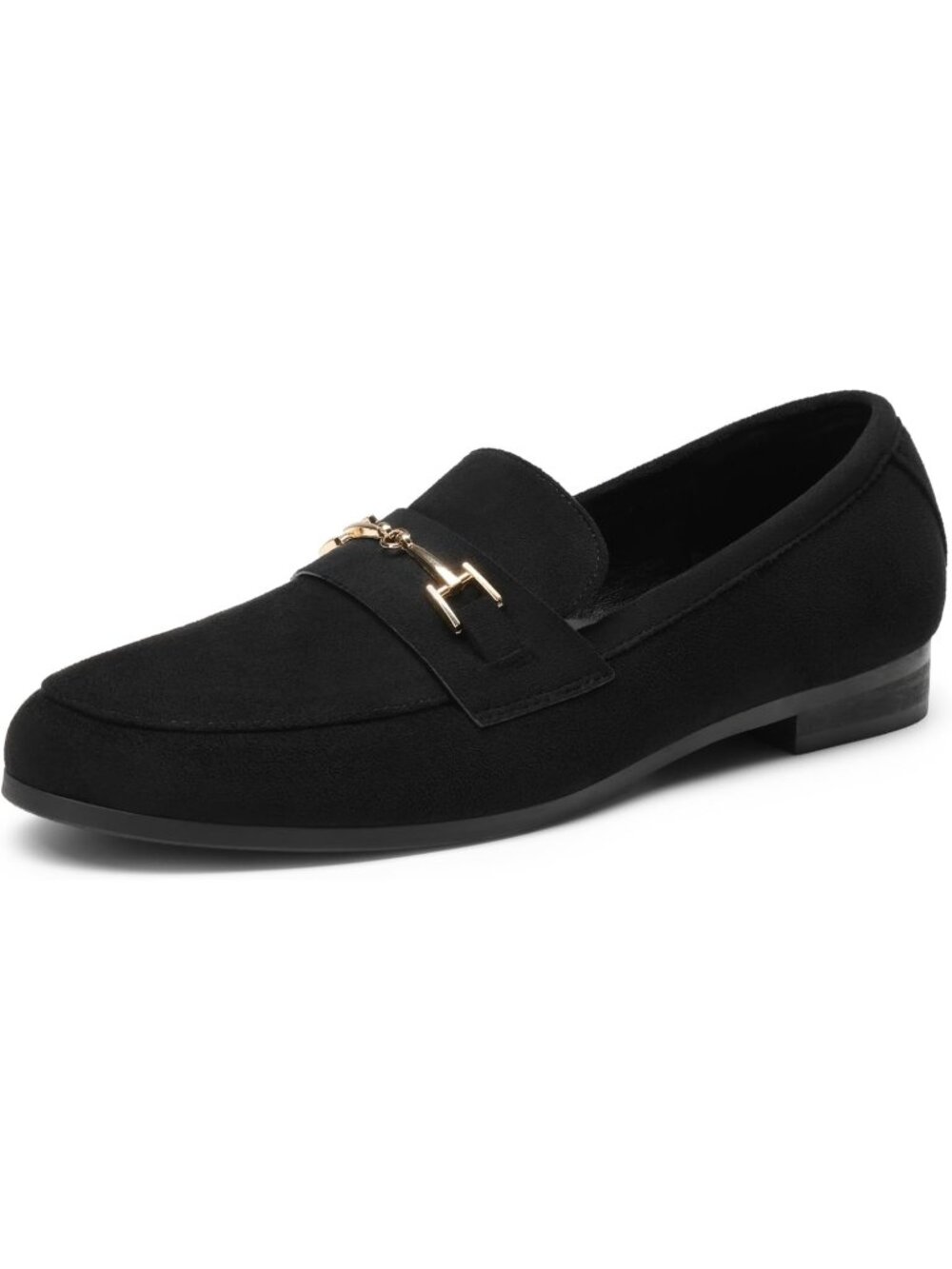 DREAM PAIRS Women's All Black Comfortable Classic Office Work Flat Loafer Shoes